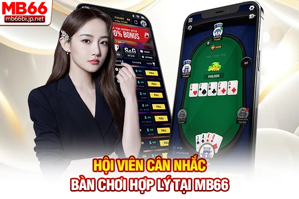 Hội viên cân nhắc bàn chơi hợp lý